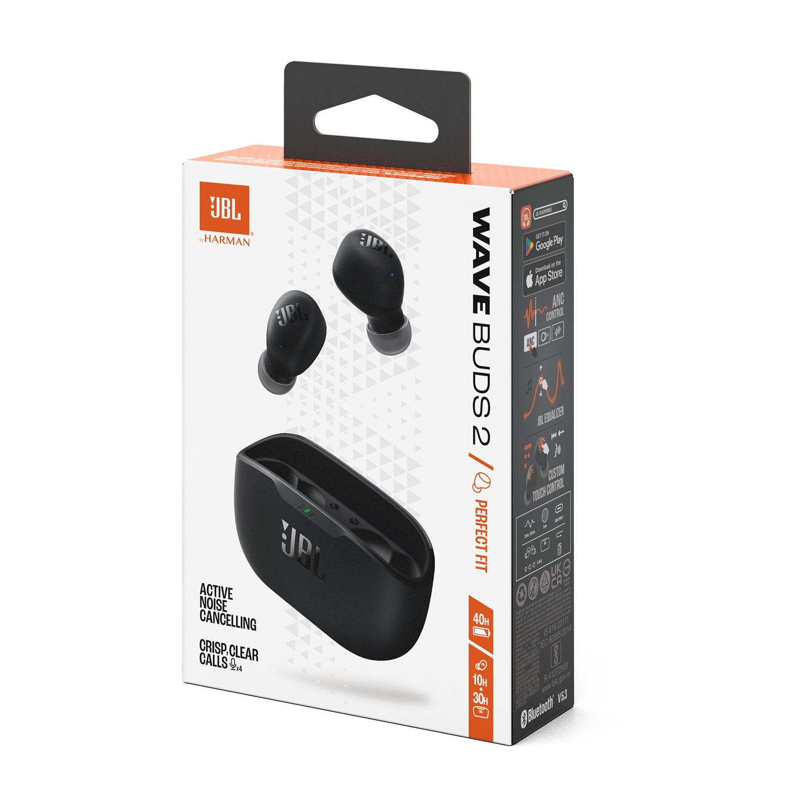 JBL Wave Buds 2 - Black - True Wireless Noise Cancelling Earbuds - Detailshot 15